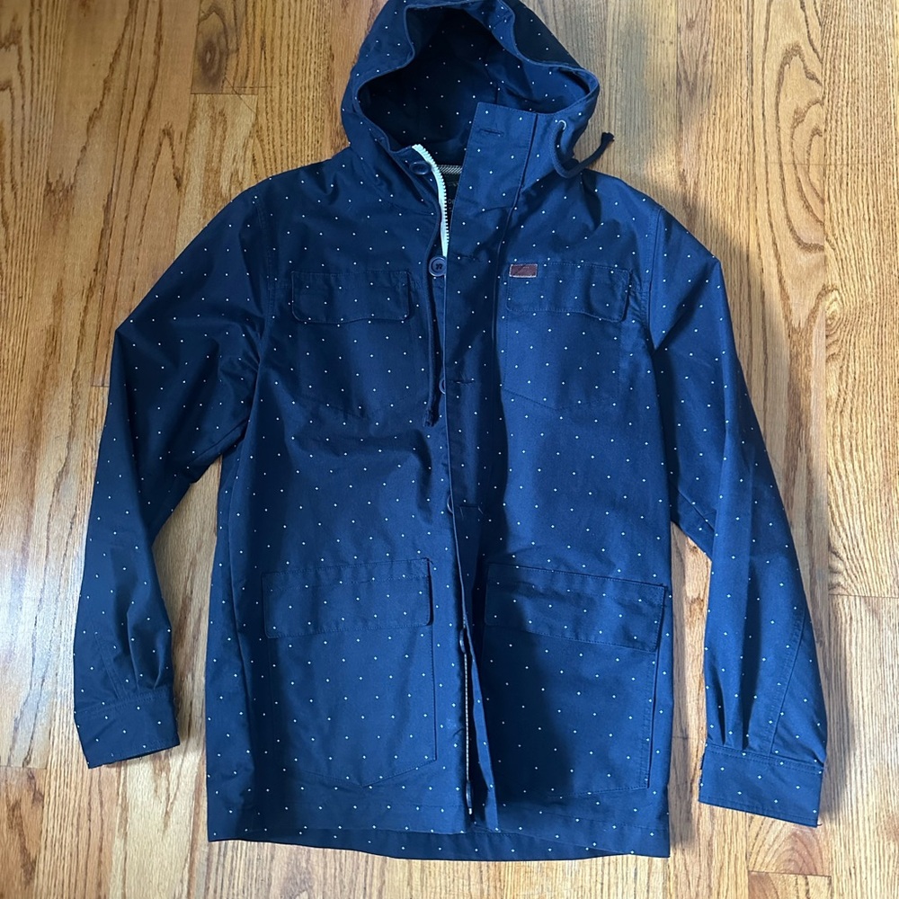 Men's Globe Navy Blue Hooded Jacket
